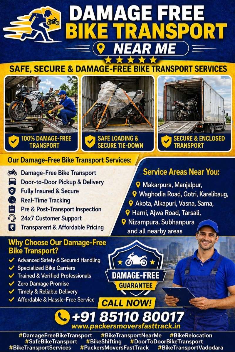 Safe Bike Transport Service Vadodara